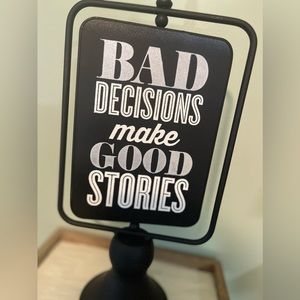 Bistro Spinning Sign. Surface is 5x7. Double sided chalk surface.